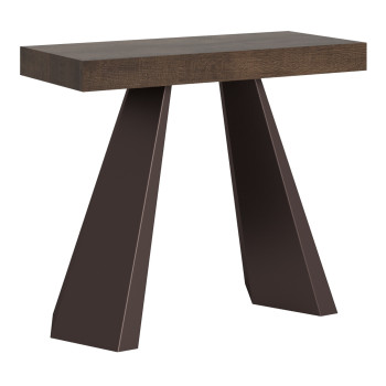 Consola Diamante con patas de oso - Consola extensible 90x40/196 cm Diamante Small Premium roble natural con estructura de oso