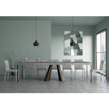 Consola Diamante con patas de oso - Consola extensible 90x40/300 cm Diamante Premium roble natural con estructura de oso