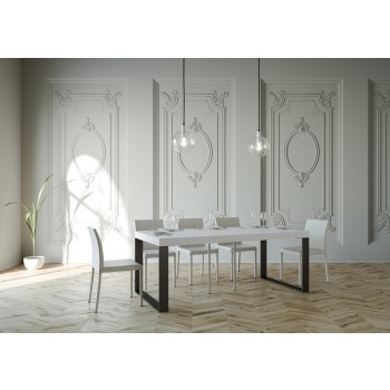 Consola Elettra con estructura antracita - Consola extensible 90x40/196 cm Elettra Small Premium Roble Natural con estructura antracita