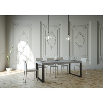 Consola Elettra con estructura antracita - Consola extensible 90x40/300 cm Elettra Premium Roble Natural con estructura antracita