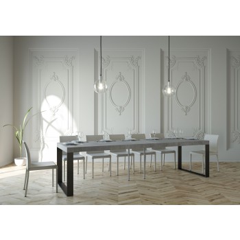 Consola Elettra con estructura antracita - Consola extensible 90x40/300 cm Elettra Premium Roble Natural con estructura antracita