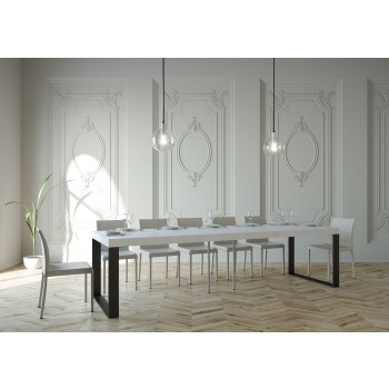 Consola Elettra con estructura antracita - Consola extensible 90x40/300 cm Elettra Premium Roble Natural con estructura antracita