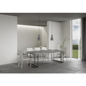 Consola Epoca con estructura antracita - Consola extensible 90x40/300 cm Epoca Premium Roble Natural con estructura antracita