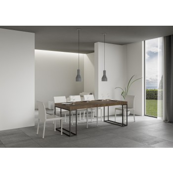 Consola Epoca con estructura antracita - Consola extensible 90x40/300 cm Epoca Premium Roble Natural con estructura antracita