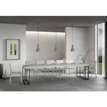 Consola Epoca con estructura antracita - Consola extensible 90x40/300 cm Epoca Premium Roble Natural con estructura antracita