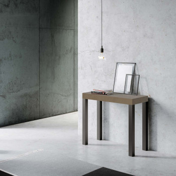 Consola Everyday con patas antracita - Consola extensible Everyday Small 90x40/196 cm con patas de fresno blanco y antracita