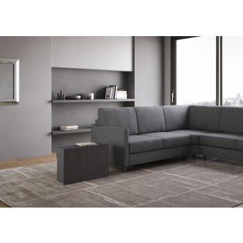 Consola Evolve con banco inferior - Consola extensible 90x42/302 cm Evolve fresno blanco con extensiones interiores y banco inferior