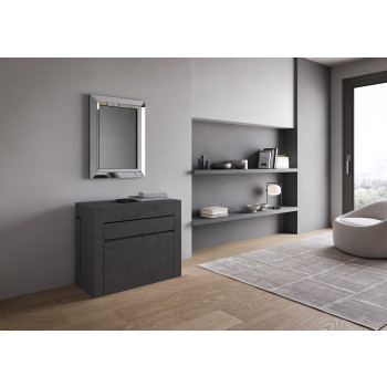 Consola Evolve con banco inferior y superior - Consola extensible 90x42/302 cm Evolve fresno blanco con extensiones interiores con banco inferior y superior