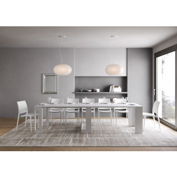 Consola Evolve - Consola extensible 90x42/302 cm Evolve blanco fresno con extensiones internas