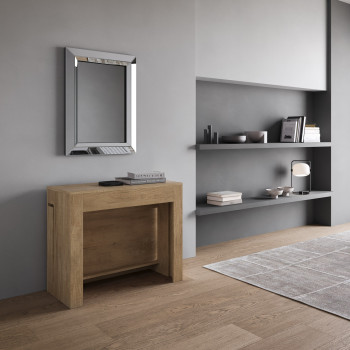 Consola Evolve - Consola extensible 90x42/302 cm Evolve blanco fresno con extensiones internas