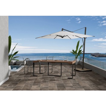 Consola Futura con estructura antracita - Consola extensible 90x40/190 cm Futura Pequeña abeto teñido con estructura antracita