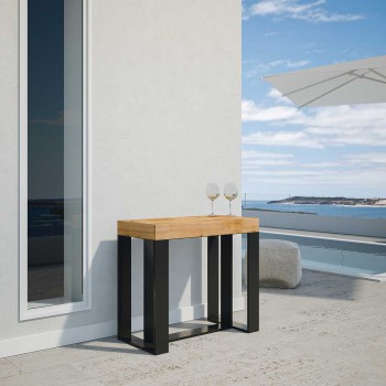 Consola Futura con estructura antracita - Consola extensible 90x40/196 cm Futura Small Premium Roble Natural con estructura antracita