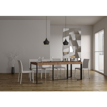 Consola Futura con estructura antracita - Consola extensible 90x40/196 cm Futura Small Premium Roble Natural con estructura antracita