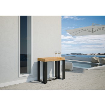 Consola Futura con estructura antracita - Consola extensible 90x40/300 cm Futura Premium Roble Natural con estructura antracita