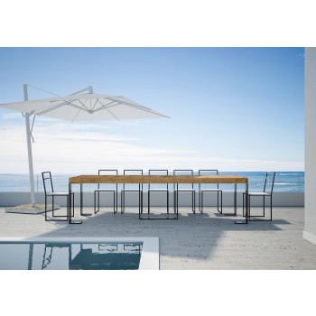 Consola Futura con estructura antracita - Consola extensible 90x40/300 cm Futura Premium Roble Natural con estructura antracita