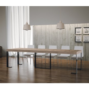 Consola Futura con estructura antracita - Consola extensible 90x40/300 cm Futura Premium Roble Natural con estructura antracita