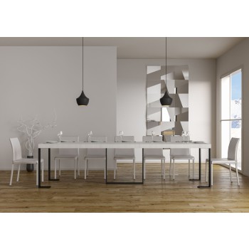 Consola Futura con estructura antracita - Consola extensible 90x40/300 cm Futura Premium Roble Natural con estructura antracita