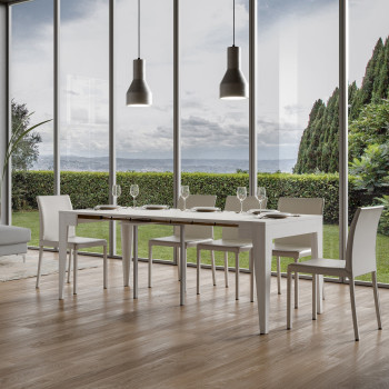 Consola Isotta - Consola extensible 90x42/302 cm Isotta Fresno Blanco