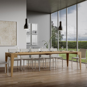 Consola Isotta - Consola extensible 90x42/302 cm Isotta Fresno Blanco