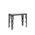 Mesa consola extensible Karamay Small Evolution 90x40/196 cm con estructura antracita