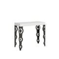 Mesa consola extensible pequeña Karamay 90x40/196 cm con estructura antracita