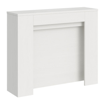 Consola Kiba - Consola extensible Kiba 90x25/211 cm fresno blanco con extensiones interiores
