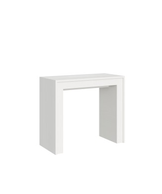 Consola Mia - Consola extensible 90x42/198 cm Mia Pequeña Fresno Blanco