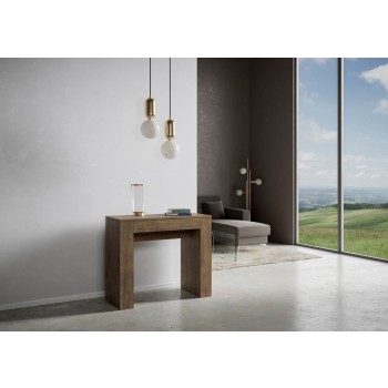 Consola Módem - Consola Extensible 90x42/198 cm Módem Pequeño Blanco Fresno