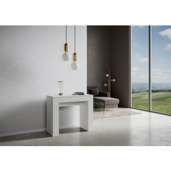 Consola Módem - Consola Extensible 90x42/302 cm Módem Blanco Fresno