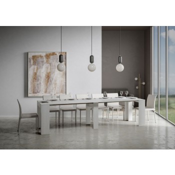 Consola Módem - Consola Extensible 90x42/302 cm Módem Blanco Fresno