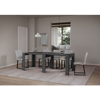 Consola estrecha - Consola extensible 90x25/181 cm Fresno blanco estrecho