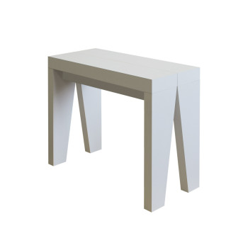Consola Naxy - Consola extensible 90x40/196 cm Naxy Pequeña Fresno Blanco