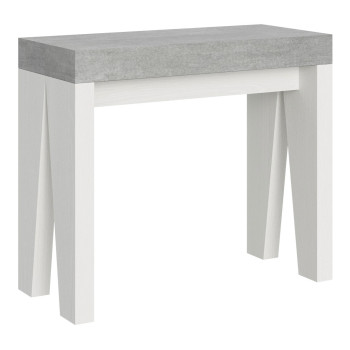 Consola Naxy - Consola extensible 90x40/196 cm Naxy Pequeña Fresno Blanco
