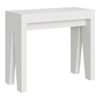 Consola Naxy - Consola extensible 90x40/196 cm Naxy Pequeña Fresno Blanco