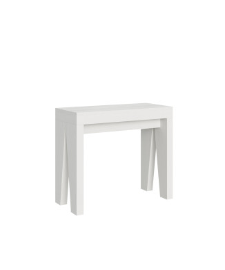 Consola Naxy - Consola extensible 90x40/196 cm Naxy Pequeña Fresno Blanco