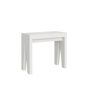 Consola Naxy - Consola extensible 90x40/196 cm Naxy Pequeña Fresno Blanco