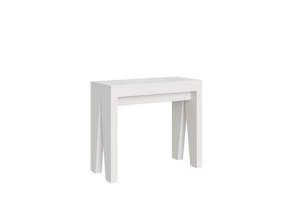Consola Naxy - Consola extensible 90x40/196 cm Naxy Pequeña Fresno Blanco