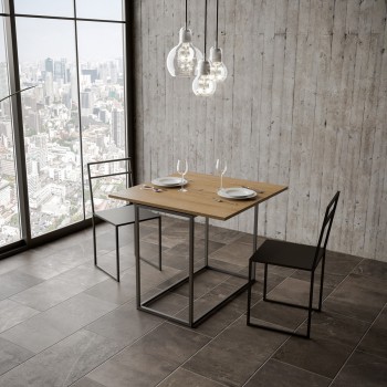 Consola Nordica Libra con estructura antracita - 90x45/90 cm Consola abatible Nordica Libra con estructura antracita