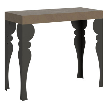 Consola Paxon con patas antracita - Consola extensible Paxon 90x40/300 cm fresno blanco con patas antracita