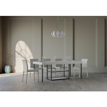 Mesa consola Plano con estructura antracita - Mesa consola extensible 90x40/196 cm Plano Small Premium Roble Natural con estructura antracita