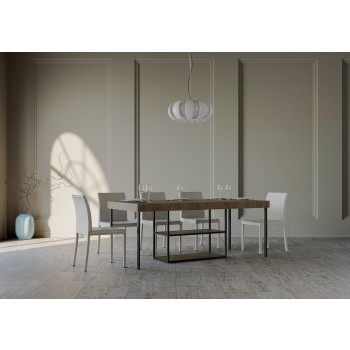 Mesa consola Plano con estructura antracita - Mesa consola extensible 90x40/300 cm Plano Premium Roble Natural con estructura antracita