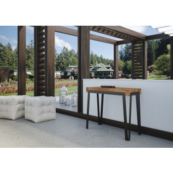 Consola Rio con estructura antracita - Consola extensible 90x40/196 cm Rio Small Premium Roble Natural con estructura antracita