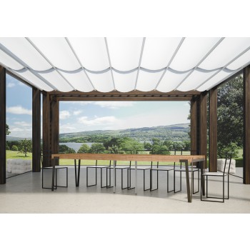 Consola Rio con estructura antracita - 90x40/300 cm Consola extensible Rio Premium en roble natural con estructura antracita