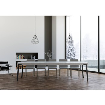 Consola Rio con estructura antracita - 90x40/300 cm Consola extensible Rio Premium en roble natural con estructura antracita