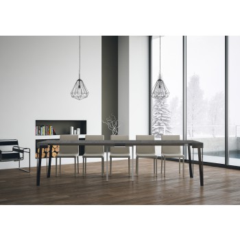 Consola Rio con estructura antracita - 90x40/300 cm Consola extensible Rio en roble natural con estructura antracita