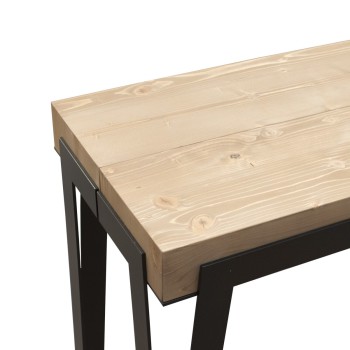 Consola Rio con estructura antracita - 90x40/300 cm Consola extensible Rio en roble natural con estructura antracita