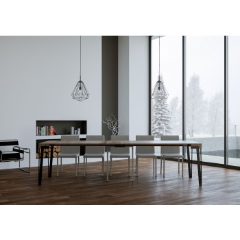 Consola Rio con estructura antracita - 90x40/300 cm Consola extensible Rio en roble natural con estructura antracita