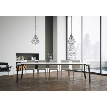 Consola Rio con estructura antracita - 90x40/300 cm Consola extensible Rio en roble natural con estructura antracita