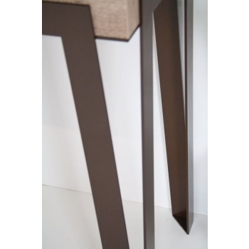 Consola Rio con estructura en color óxido - 90x40/300 cm Consola extensible Rio Premium con estructura en roble natural y óxido