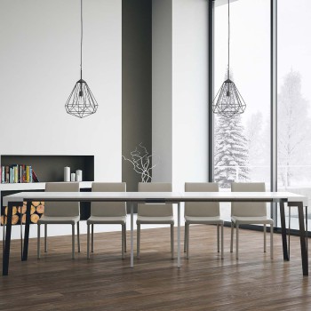 Consola Rio con estructura de óxido - Consola extensible 90x40/300 cm Rio Roble Nature con estructura de óxido